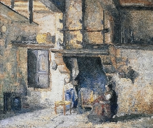 Camille Pissarro, The Kitchen in Piette's House, Montfoucault