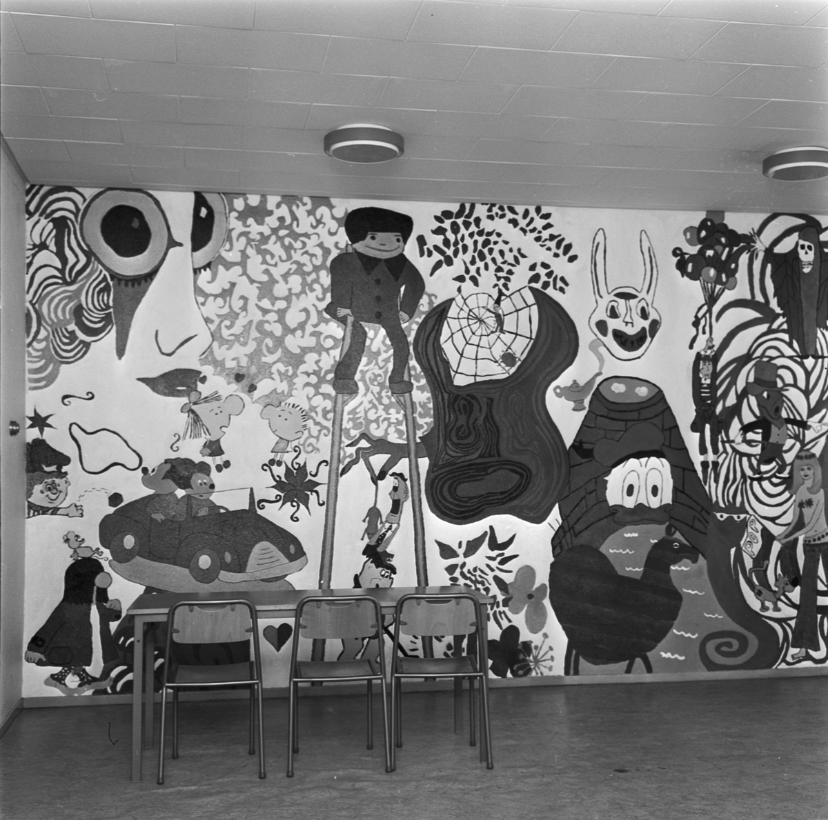 Tierp Arbetarbladet, Fondmålning på Aspenskolan, Tierp, Uppland 1969