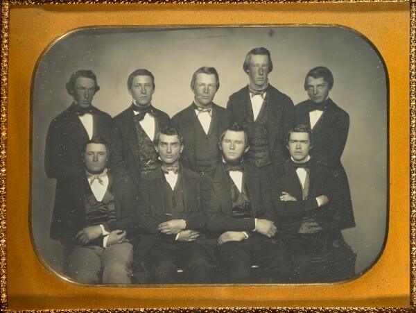 Unknown, [Group Portrait of Nine Young Men]