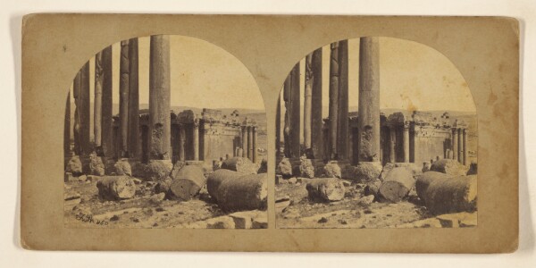 Francis Frith, Baalbec. The Great Columns and Smaller Temple.