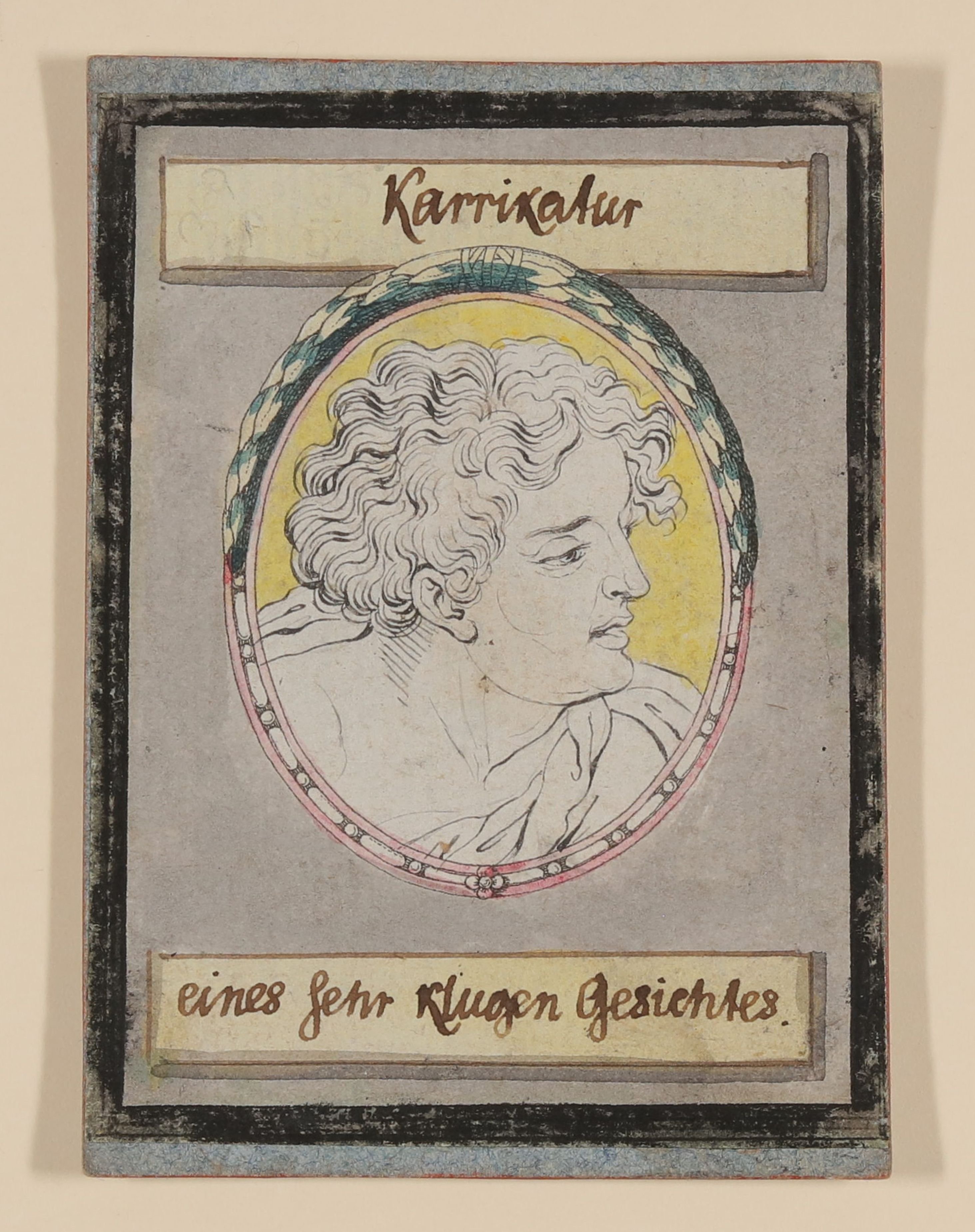 Johann Caspar Lavater, "Karrikatur eines sehr klugen Gesichtes" [Teil der Serie "Umrisse Koepfe"]