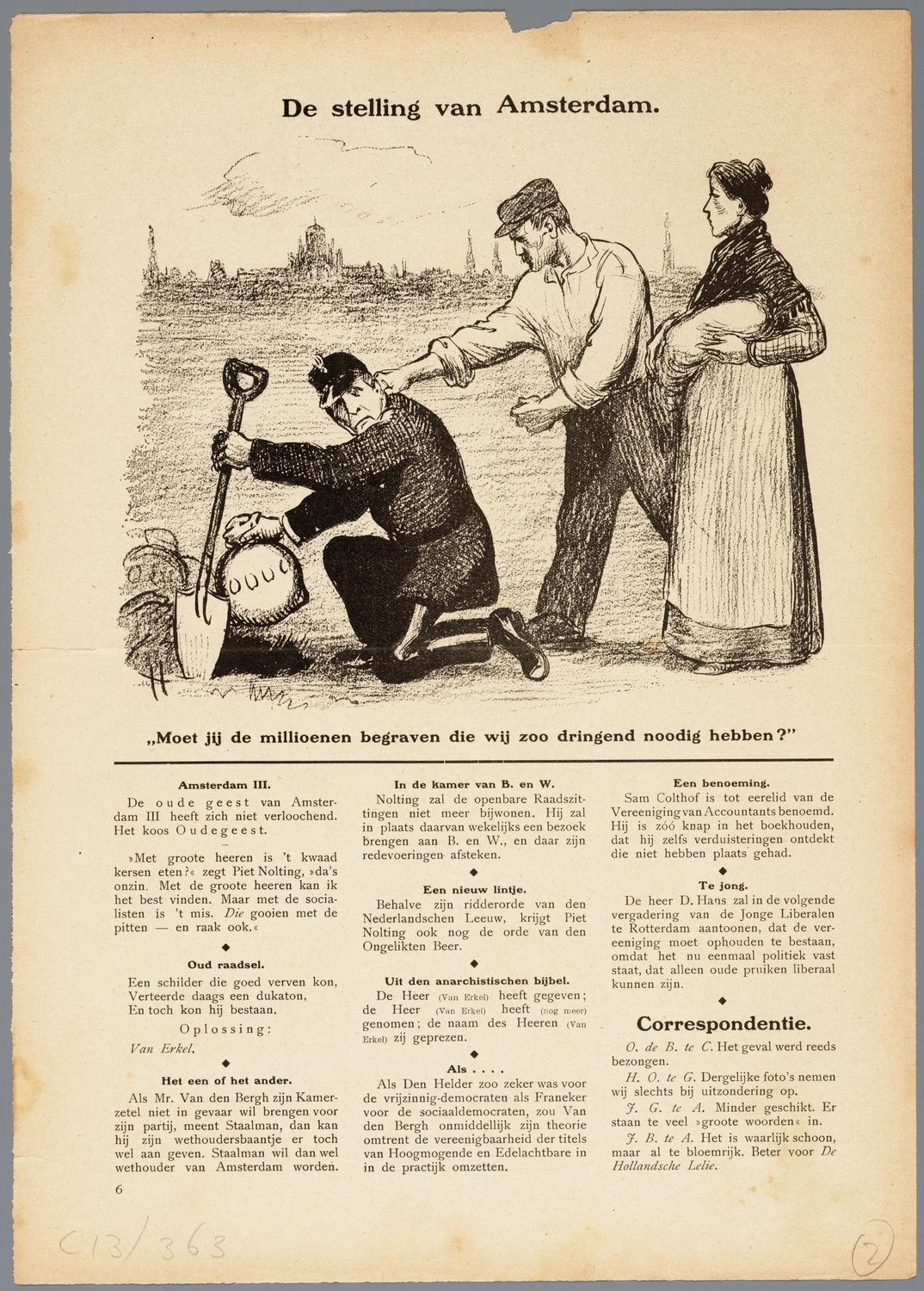 Hahn, Albert,draughtsman., De stelling van Amsterdam