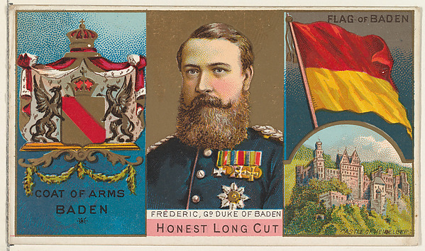 W. Duke, Sons & Co., Frederic, Grand Duke of Baden, from the Rulers, Flags, and Coats of Arms series (N126-1) issued by W. Duke, Sons & Co.