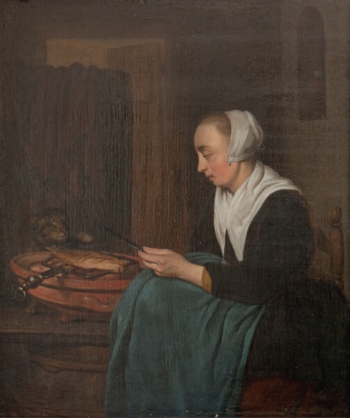 Gabriël Metsu, En sovende sælgerkone