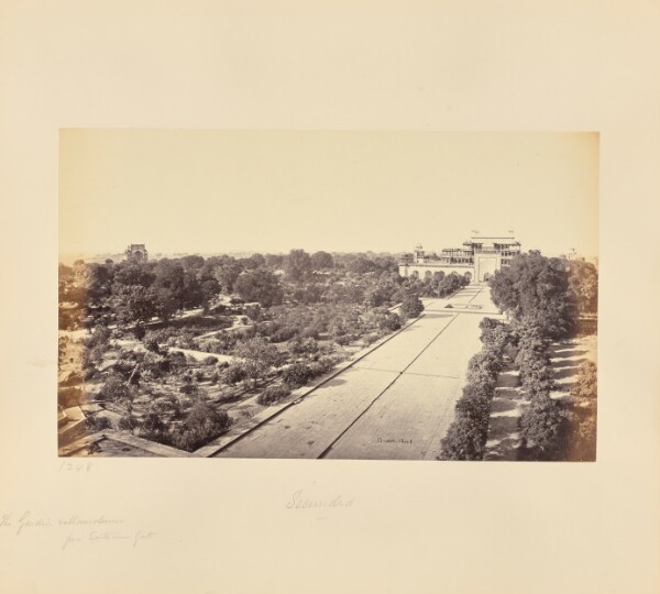 Samuel Bourne, Secundra; The Garden and Mausoleum from the Entrance Gate
