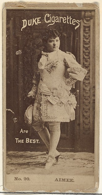 W. Duke, Sons & Co., Card Number 20, Aimee, from the Actors and Actresses series (N145-6) issued by Duke Sons & Co. to promote Duke Cigarettes