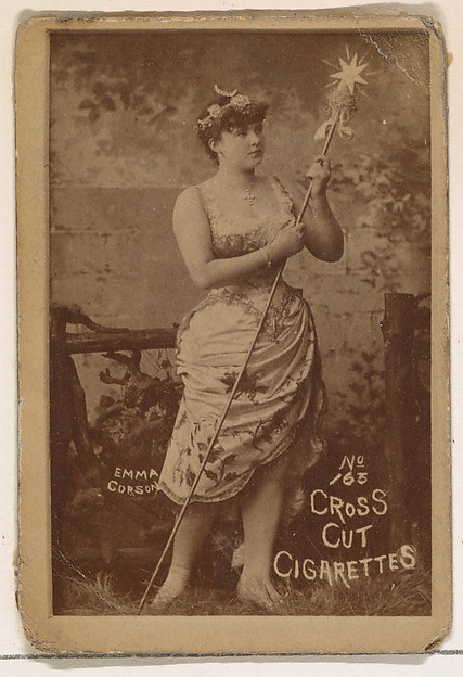W. Duke, Sons & Co., Card Number 165, Emma Corson, from the Actors and Actresses series (N145-1) issued by Duke Sons & Co. to promote Cross Cut Cigarettes