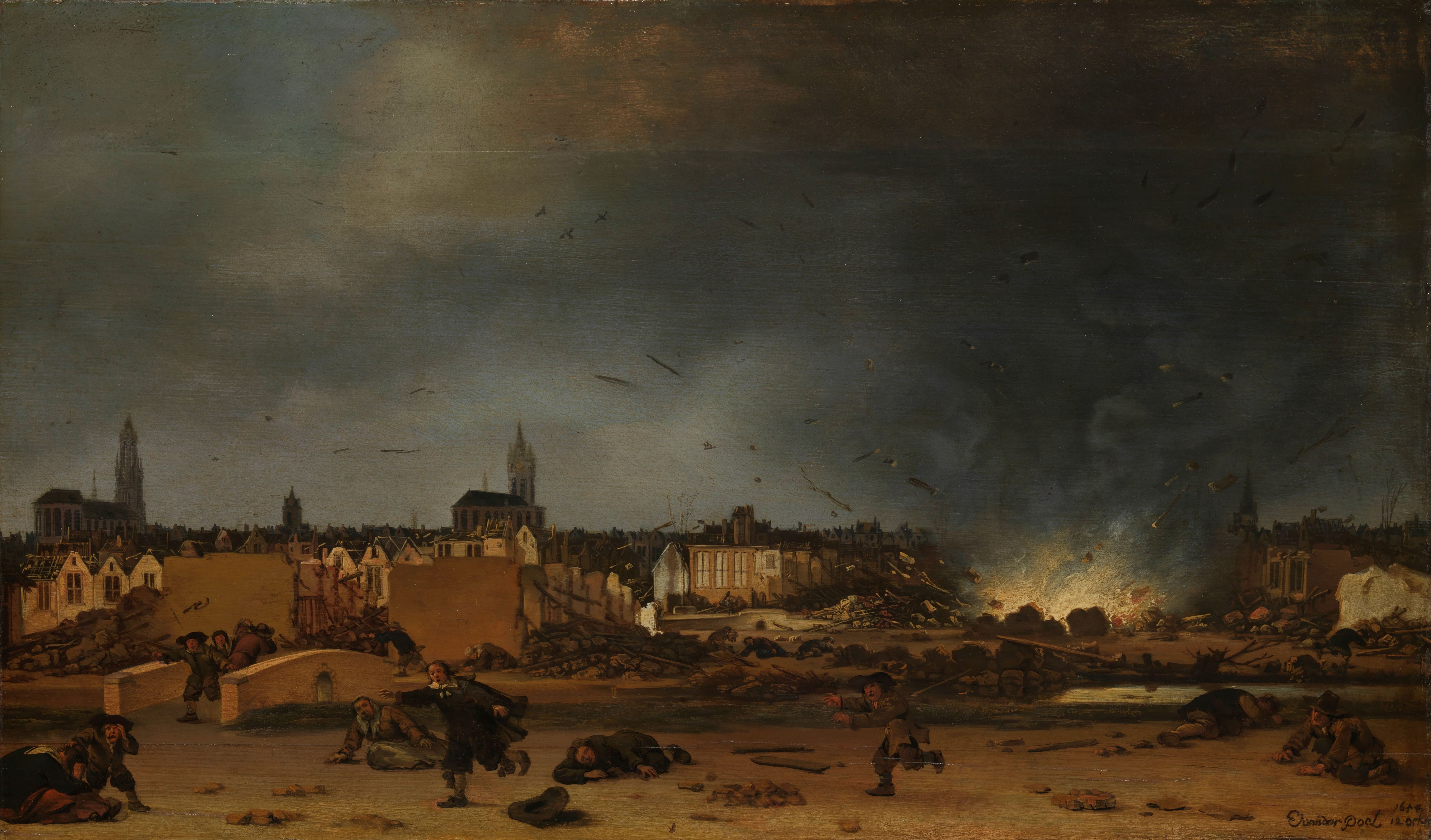 Egbert van der Poel, The explosion of the powder magazine in Delft, 12 October 1654