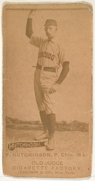 Goodwin & Company, F. Hutchinson, Pitcher, Chicago, from the Old Judge series (N172) for Old Judge Cigarettes
