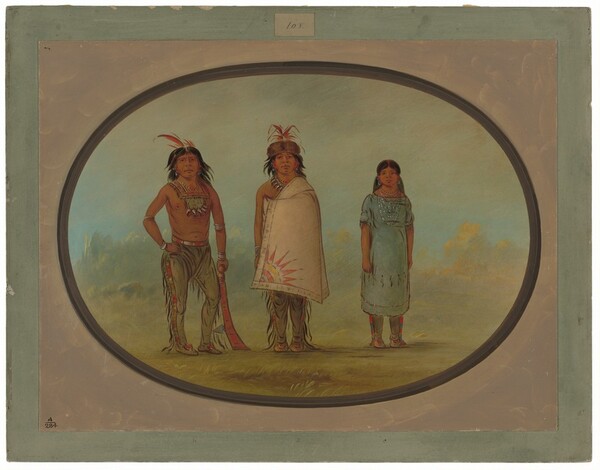 George Catlin, Two Chippewyan Warriors and a Woman
