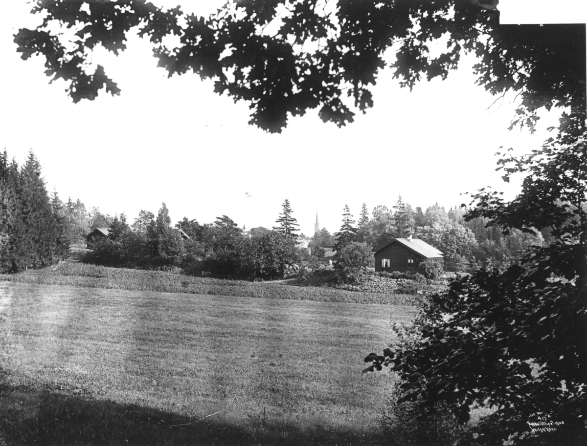 Anders Beer Wilse, Skøyen hovedgård, Oslo 1903. Husmannstue og gartnerbolig.