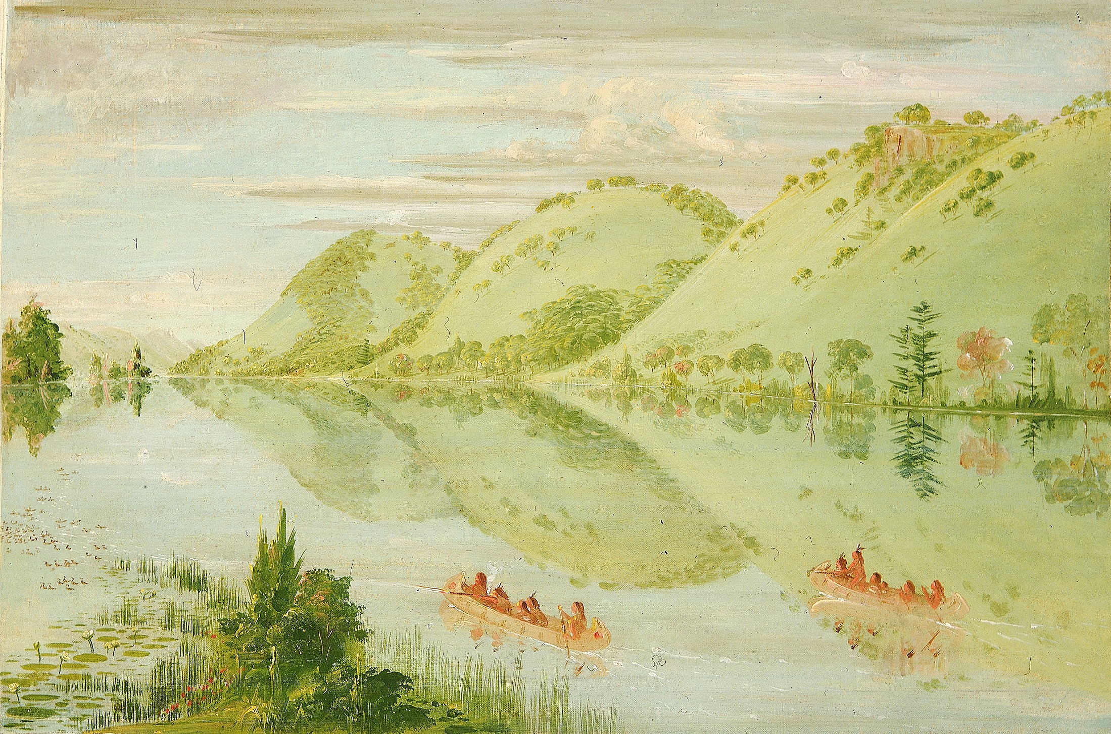 George Catlin, Picturesque Bluffs above Prairie du Chien