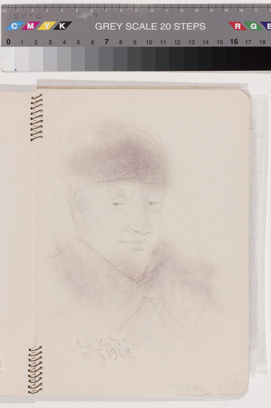 Eduard (autor) Kutsar, Portrait of a man. Sheet of spiral block of drawings