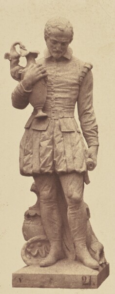 Édouard Baldus, ["Palissy", Statue by Jean Pierre Victor Huguenin, Decoration of the Louvre, Paris]