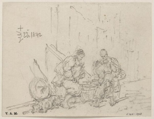 George Chinnery, Chinese figures around a basket