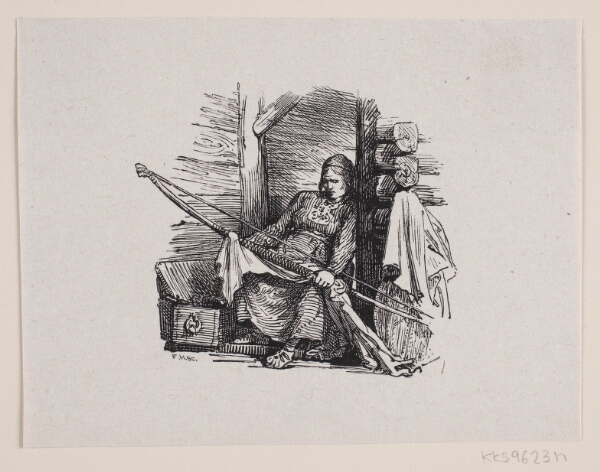 F. Hendriksen, Illustration til Carl Ploug, "Kong Harald og Islændingen"