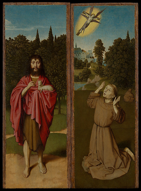 Gerard David, Saint John the Baptist; Saint Francis Receiving the Stigmata