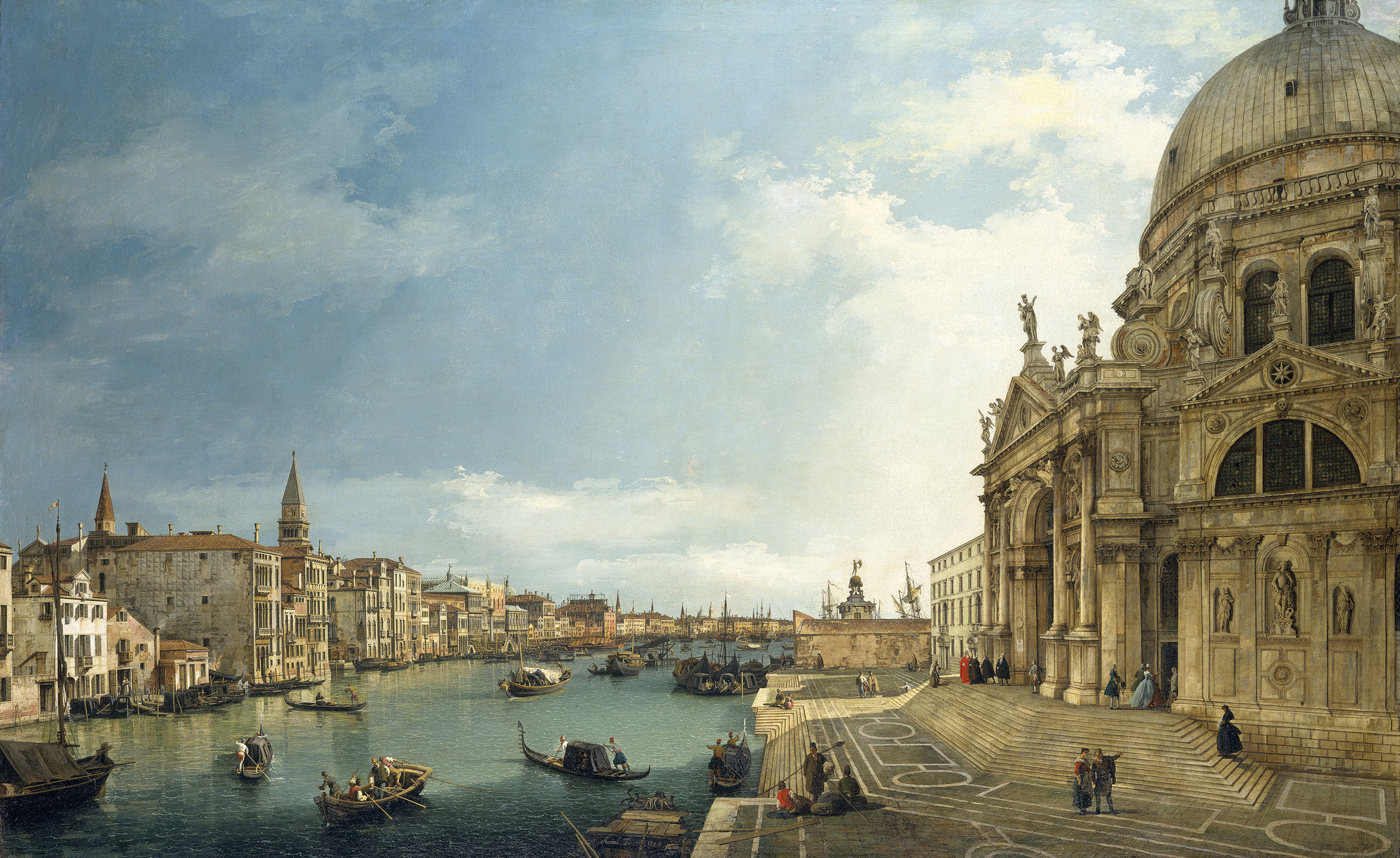 Canaletto, Venice: The Grand Canal with Santa Maria della Salute, towards the Bacino