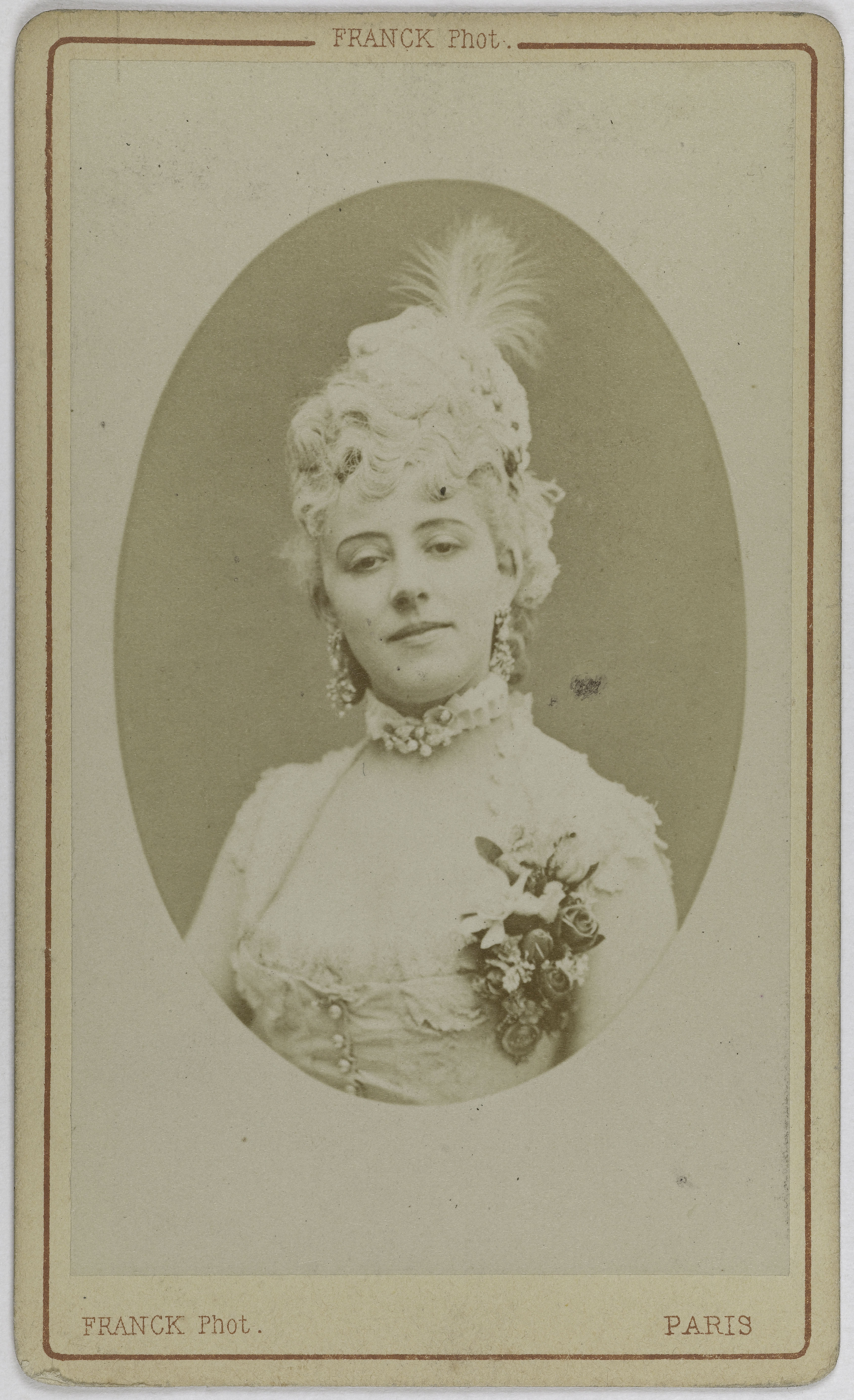 Franck, Portrait de Prelly (Aline de Pommayrac, épouse de Presle, épouse C. Detaille, dite), actrice, chanteuse, dans le rôle de Mephistophélès (Petit Faust)
