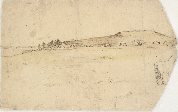Dankvart Dreyer, Landskab (fra Brandsø?) med kæmpehøje