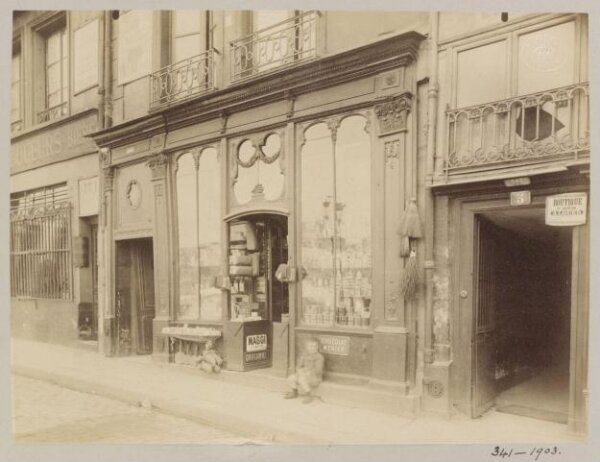 Atget, Jean-Eugène-Auguste, Shop front, Quai Bourbon, Paris, France