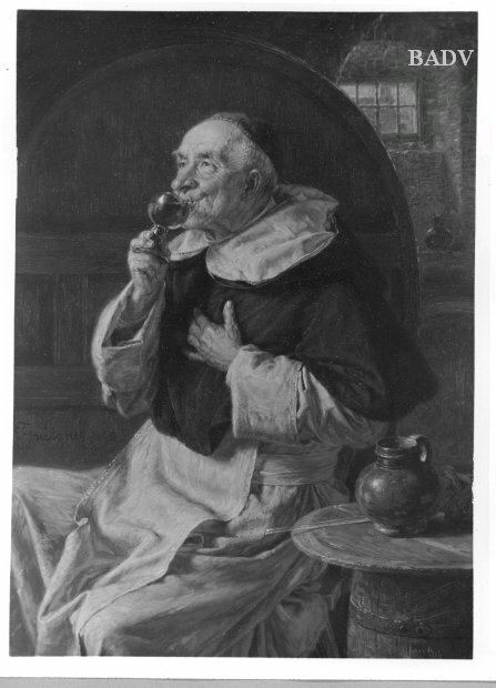 Eduard von Grützner, Mönch, Wein trinkend