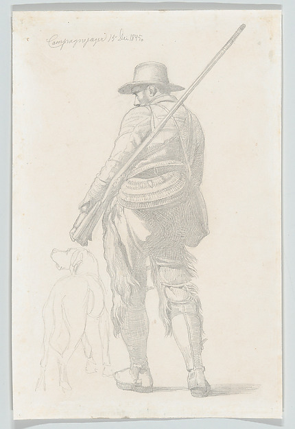 Johan Thomas Lundbye, Roman Hunter with his Dog, seen from the Back