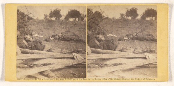 Timothy H. O'Sullivan, Scene at Mrs. Allsop's, Pine Forest, Near Spottsylvania Court House Va., on the Morning of the 20th May, After Ewell's Corps...