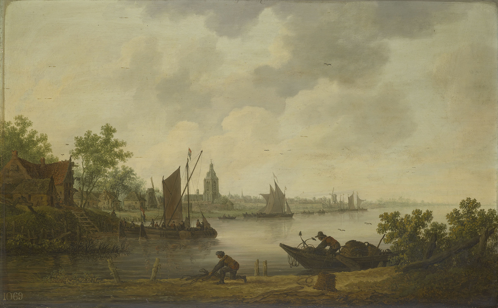 Cornelis Symonsz van der Schalcke, River Landscape with a Church