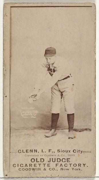 Goodwin & Company, Edward C. "Mouse" Glenn, Left Field, Sioux City Corn Huskers, from the Old Judge series (N172) for Old Judge Cigarettes