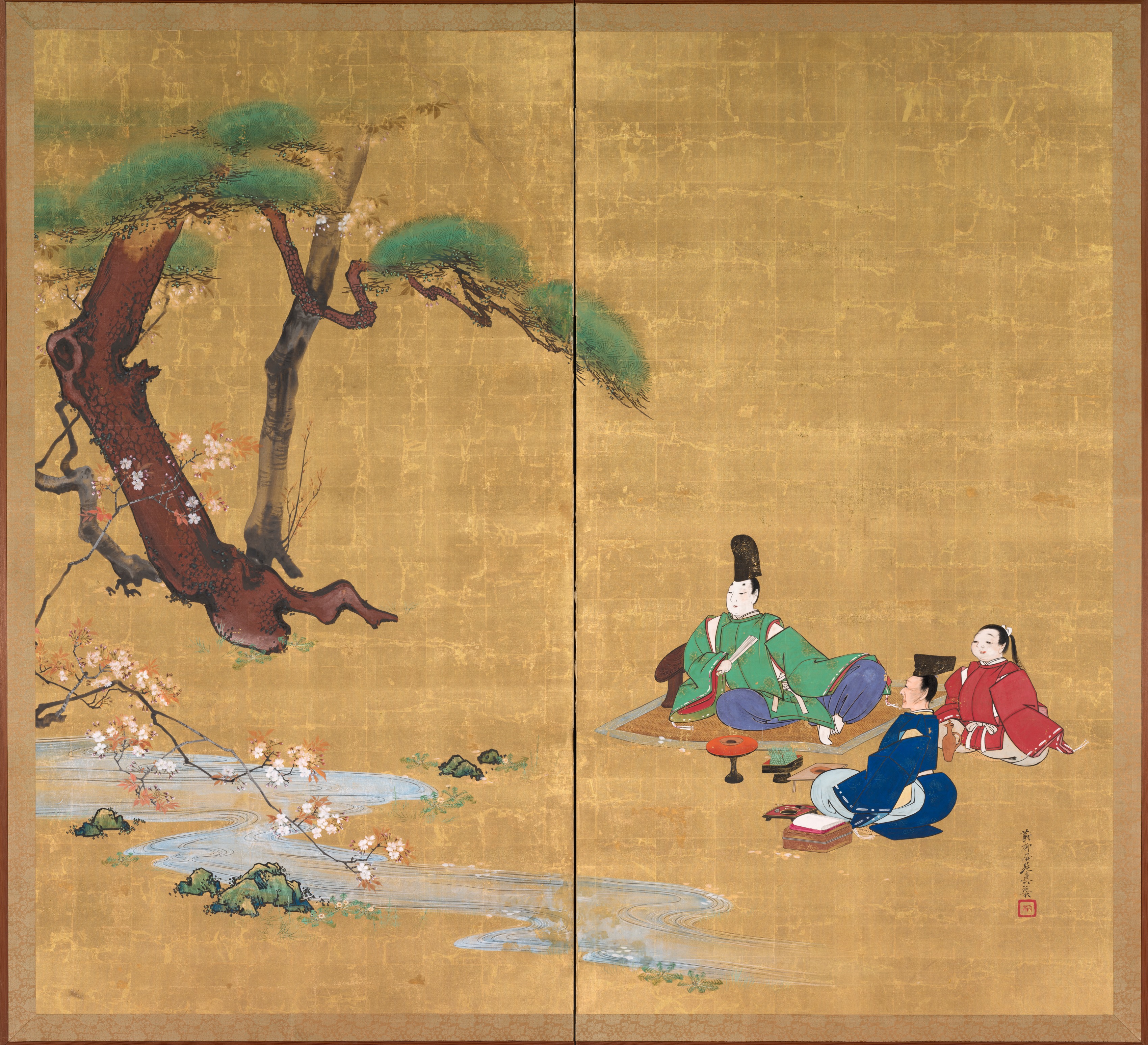 Shibata Zeshin, Nagisa Palace from the Tales of Ise