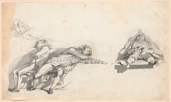 Jens Juel, En scene på Mont Salève, Schweiz, efter et drikkelag