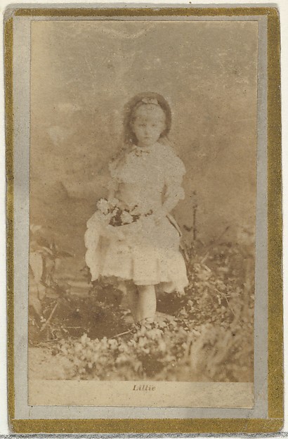 Allen & Ginter, Lillie, from the Actresses and Celebrities series (N60, Type 2) promoting Little Beauties Cigarettes for Allen & Ginter brand tobacco products
