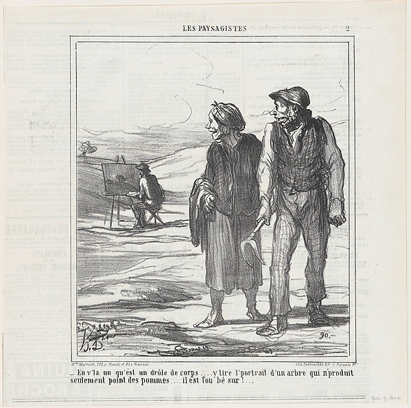 Honoré Daumier, There's a strange one..., from 'The landscape painters,' published in Le Charivari, December 9, 1864