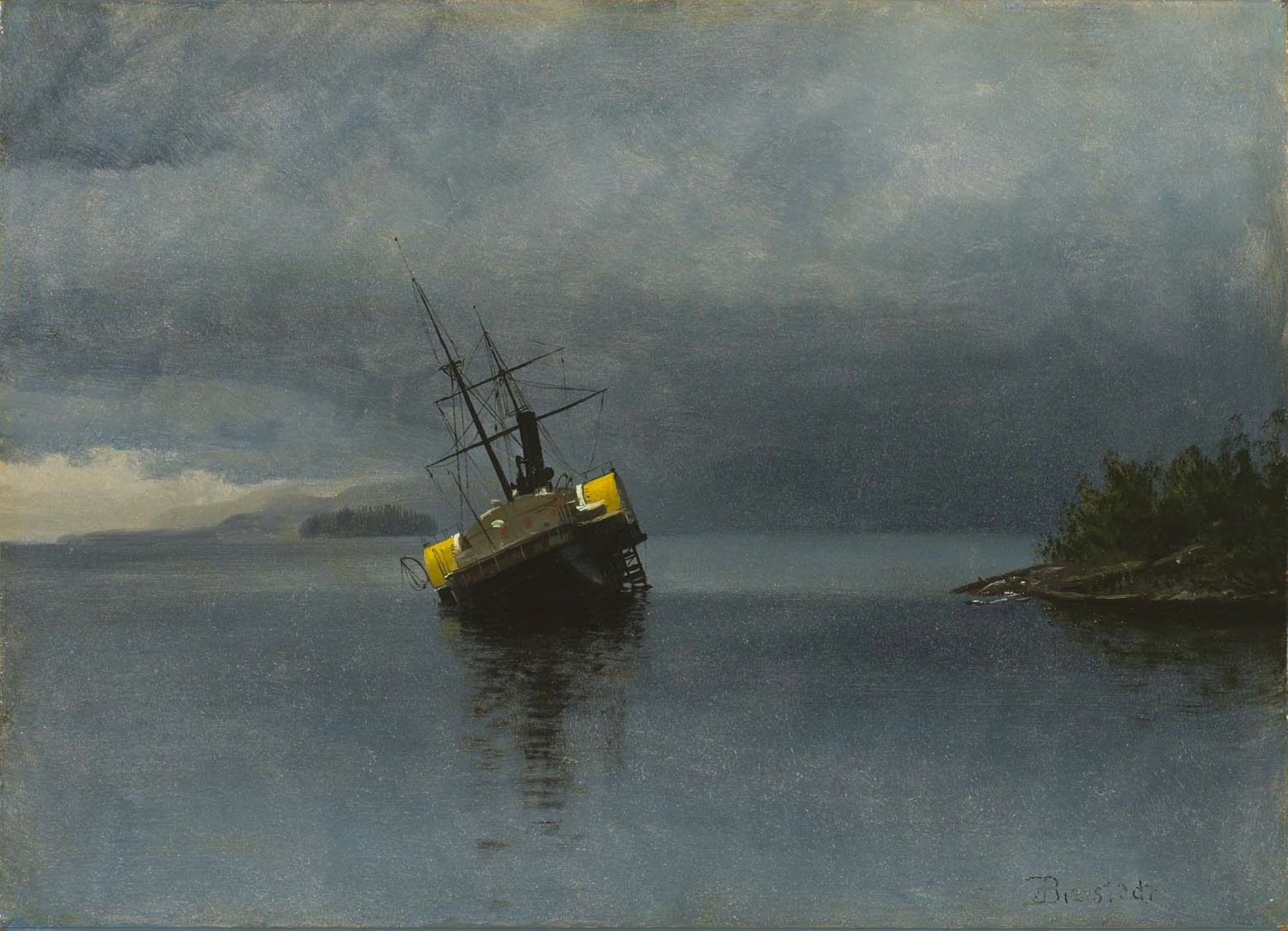 Albert Bierstadt, Wreck of the Ancon in Loring Bay, Alaska
