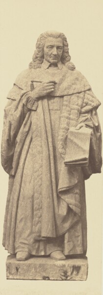 Édouard Baldus, ["Montesquieu", Statue by Nanteuil, Decoration of the Louvre, Paris]