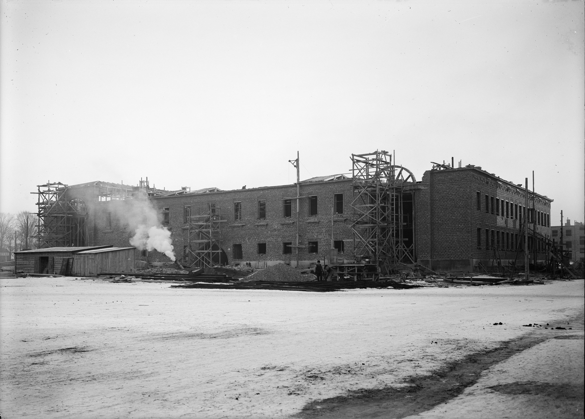 Paul Sandberg, Vaksala School during construction, Fålhagen, Uppsala 1925 - 1927