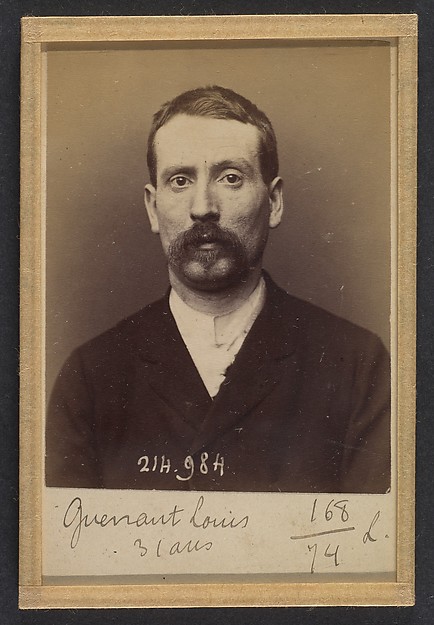 Alphonse Bertillon, Guénant. Louis, Désiré. 31 ans, né à Paris XVIIIe. Comptable. Anarchiste. 2/3/94.