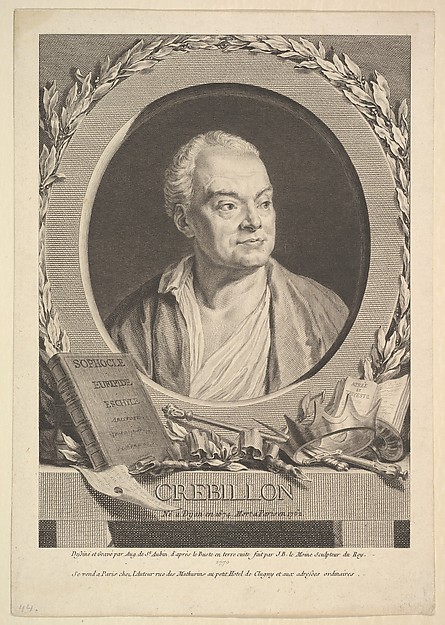 Augustin de Saint-Aubin, Portrait of Crébillon