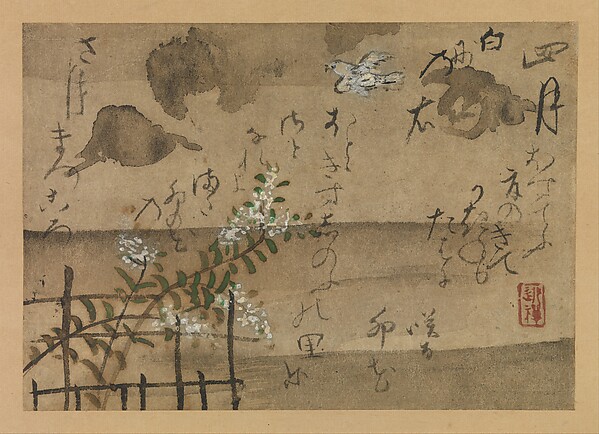 Ogata Kenzan, “Fourth Month” from Fujiwara no Teika’s “Birds and Flowers of the Twelve Months”