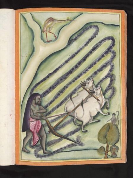 Unknown, A cultivar ploughing beside a river.