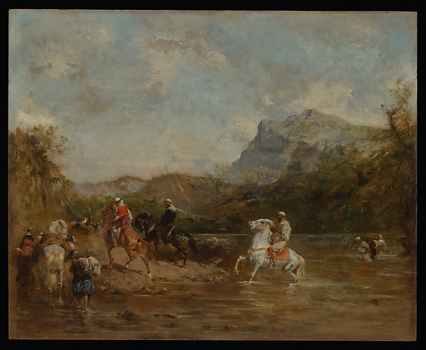 Eugène Fromentin, Arabs Crossing a Ford