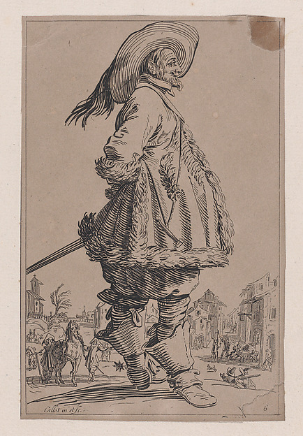Anonymous, Copy of Le Gentilhomme au Manteau Bordé de Fourrures Tenant ses Mains Derrière le Dos (The Gentleman with a Fur-Lined Mantle Holding His Hands Behind his Back), from "La Noblesse" (The Nobility)