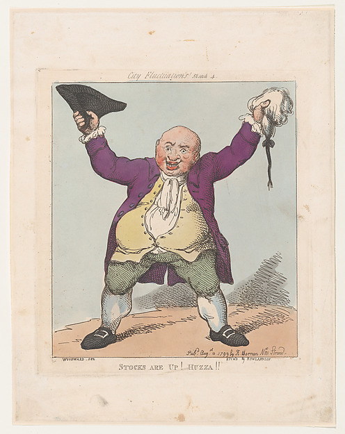 Thomas Rowlandson, Stocks Are Up! Huzza!!