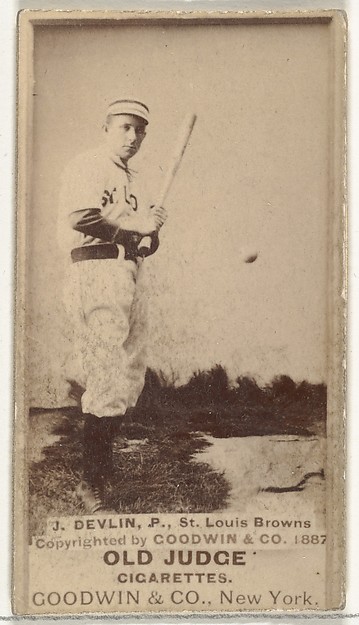 Goodwin & Company, James H. "Jim" Devlin, Pitcher, St. Louis Browns, from the Old Judge series (N172) for Old Judge Cigarettes