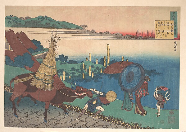 Katsushika Hokusai, Poem by Motoyoshi Shinnō, from the series One Hundred Poems Explained by the Nurse (Hyakunin isshu uba ga etoki)