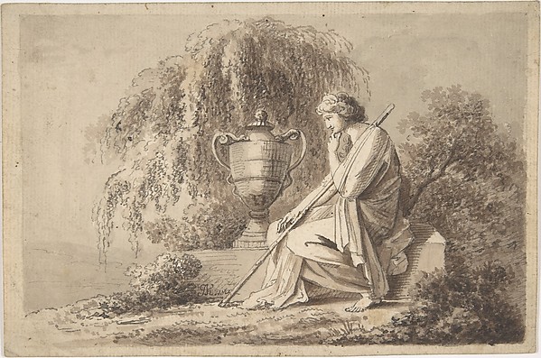 Angelica Kauffmann, Female Figure Seated Beside an Urn