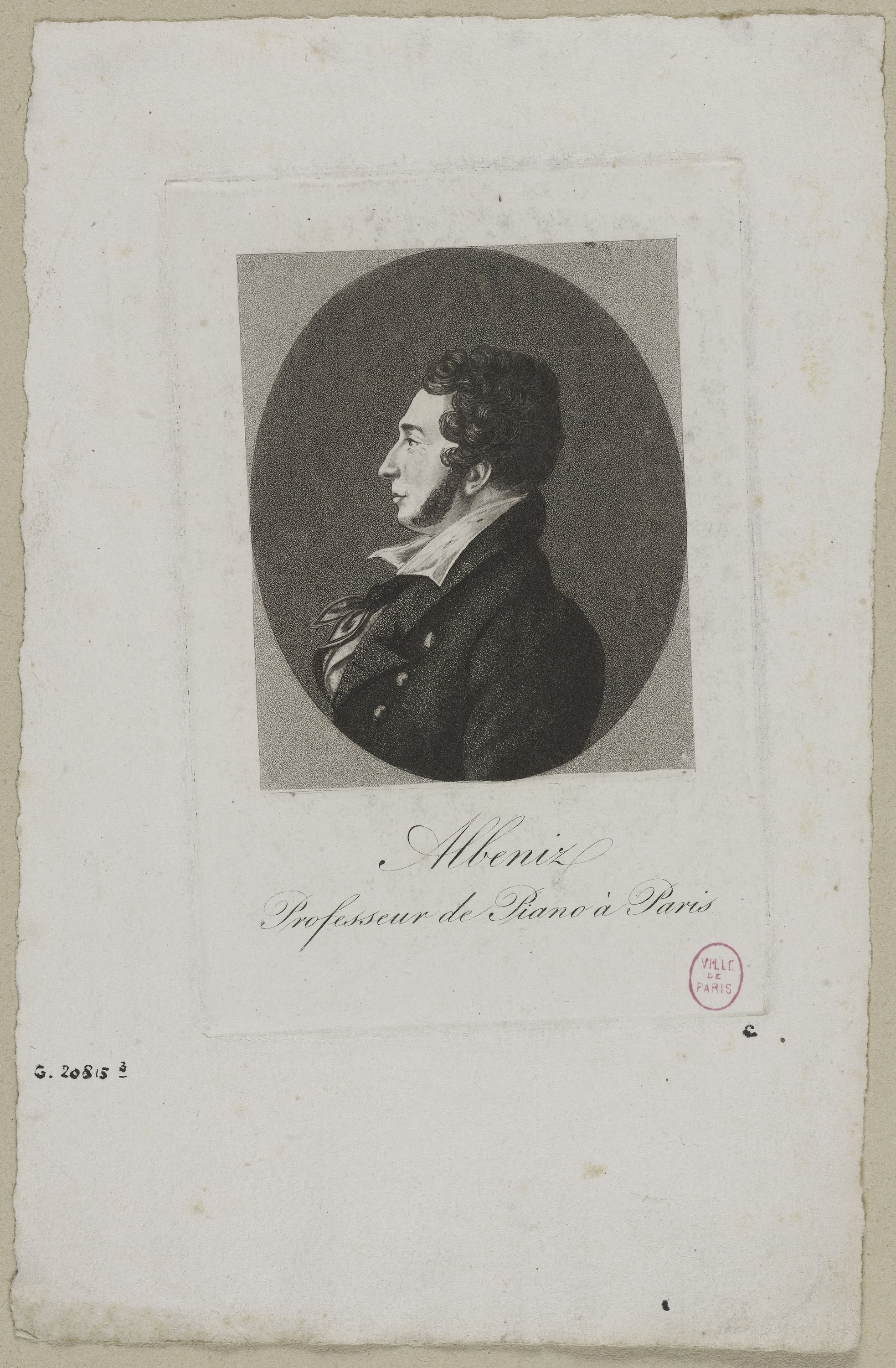Edmé Quenedey, Portrait d'Albeniz, Professeur de piano à Paris