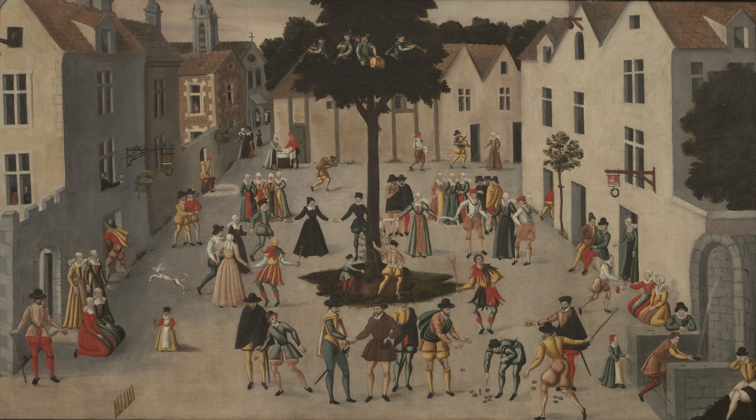 Ecole française, Fête populaire autour d'un arbre