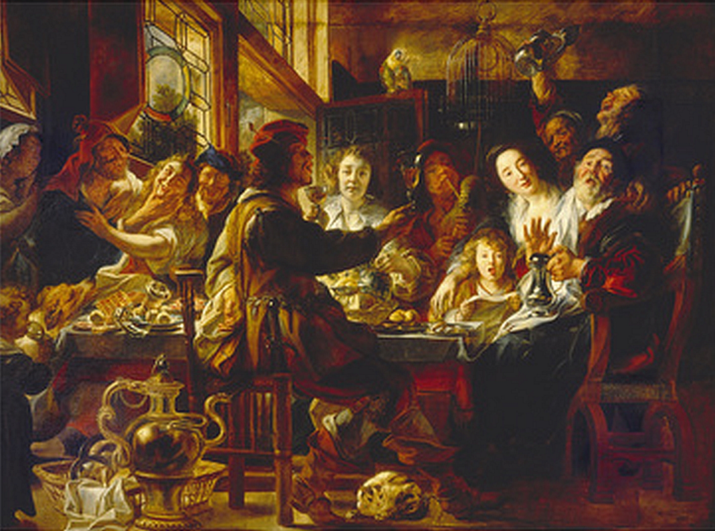 Jacob Jordaens, As the old sing so the young chirp